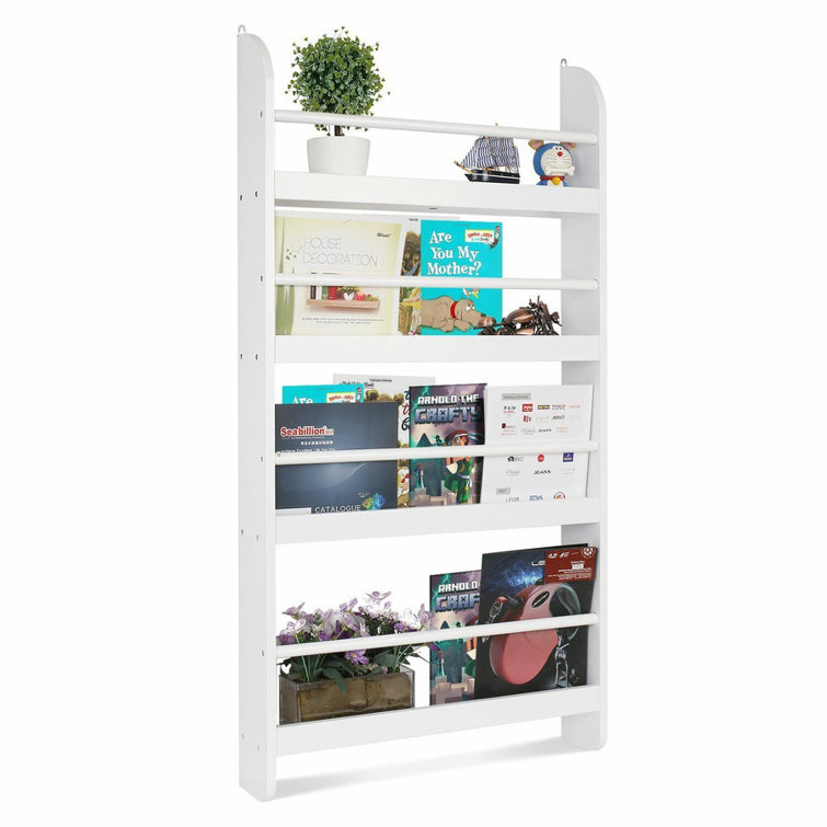 17 Stories Wall Mounted Bookcase Display Bookshelf Storage Unit